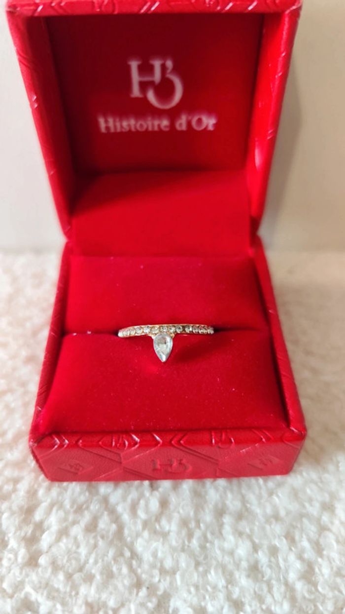 Bague mini diamant et strass dorée - 15mm - photo numéro 2