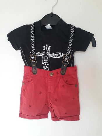 T-shirt + short avec bretelles amovibles