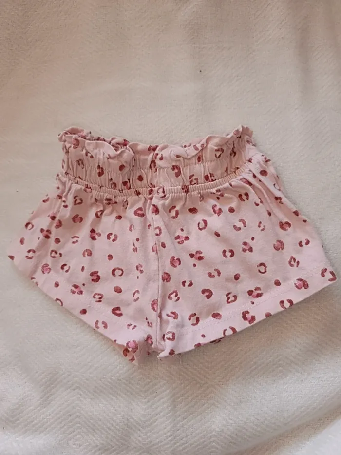 🎀 jolie petit short imprimé léopard rose taille 0/3 mois Primark 🎀