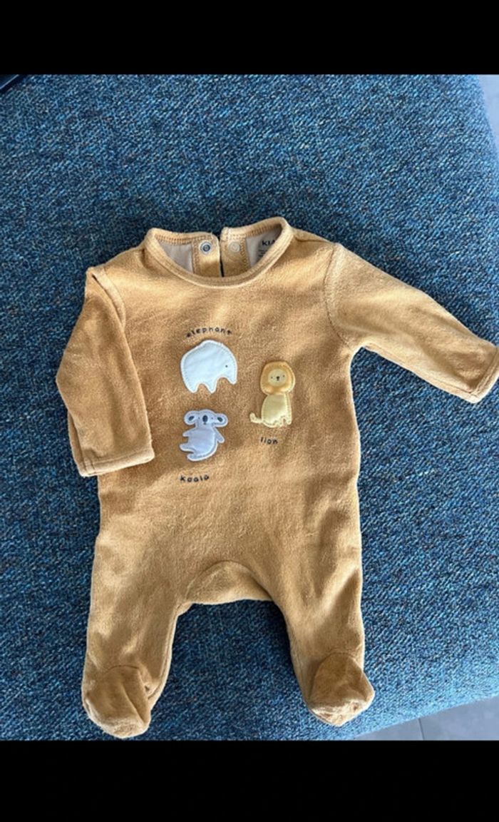Pyjama 1 mois velours mixte