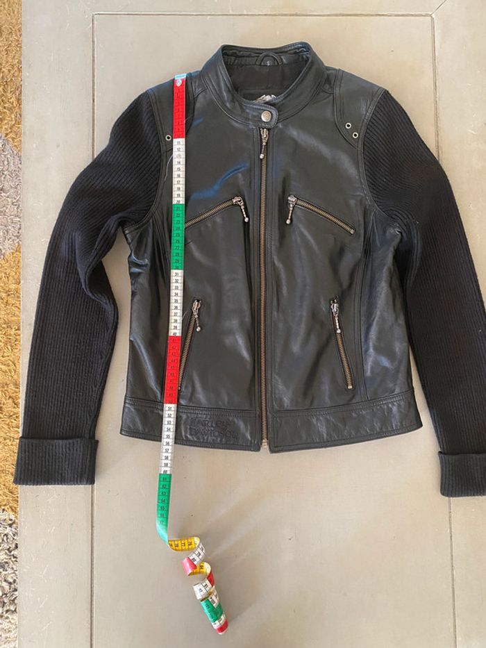 Blouson Harley Davidson en cuir noit taille S - photo numéro 14