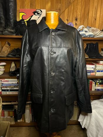 Parkas cuir chèvre noir