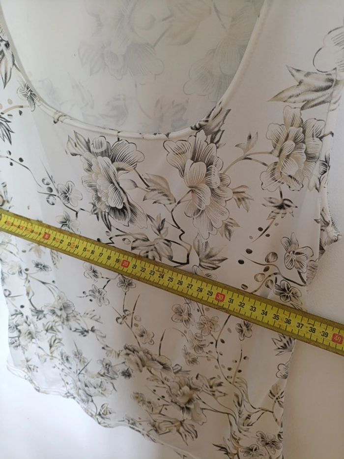 Débardeur fleuri crème et beige – Ugo Reali vintage romantique mignon - photo numéro 7