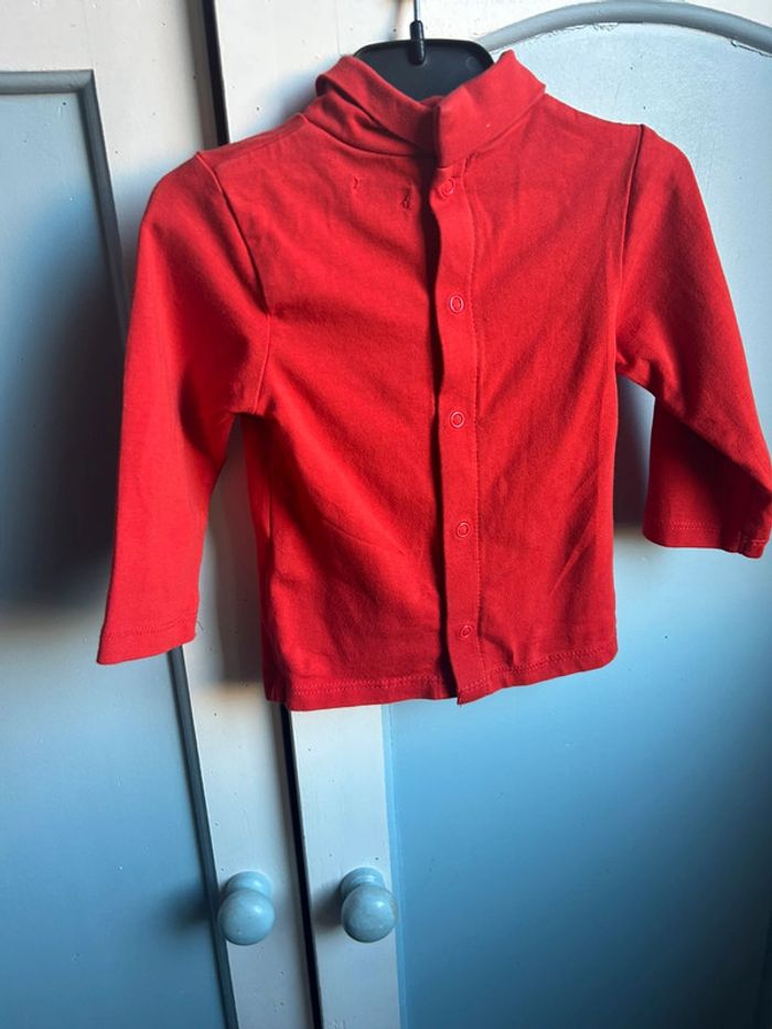 Haut col roulé kiabi, 6 mois , rouge - photo numéro 3