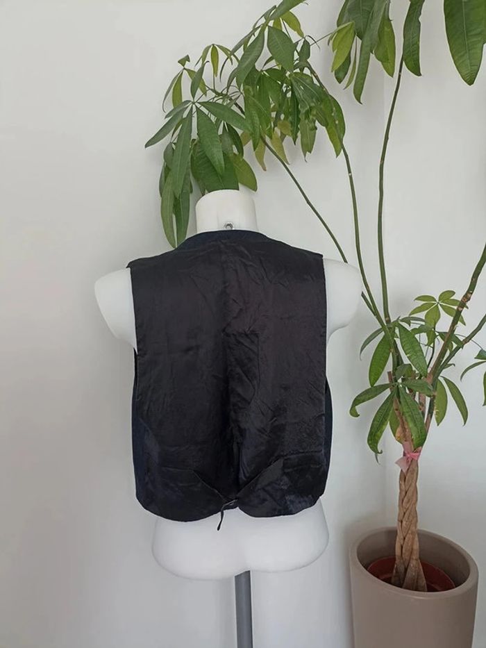 Gilet de costume femme Zara noir à rayures taille Xl - photo numéro 2