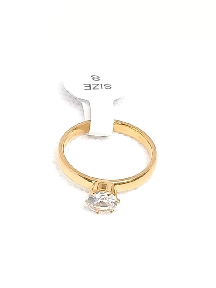 Bague solitaire dorée - photo numéro 2