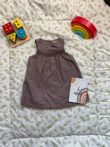 robe sans manches en velours gris 6 mois grain de blé