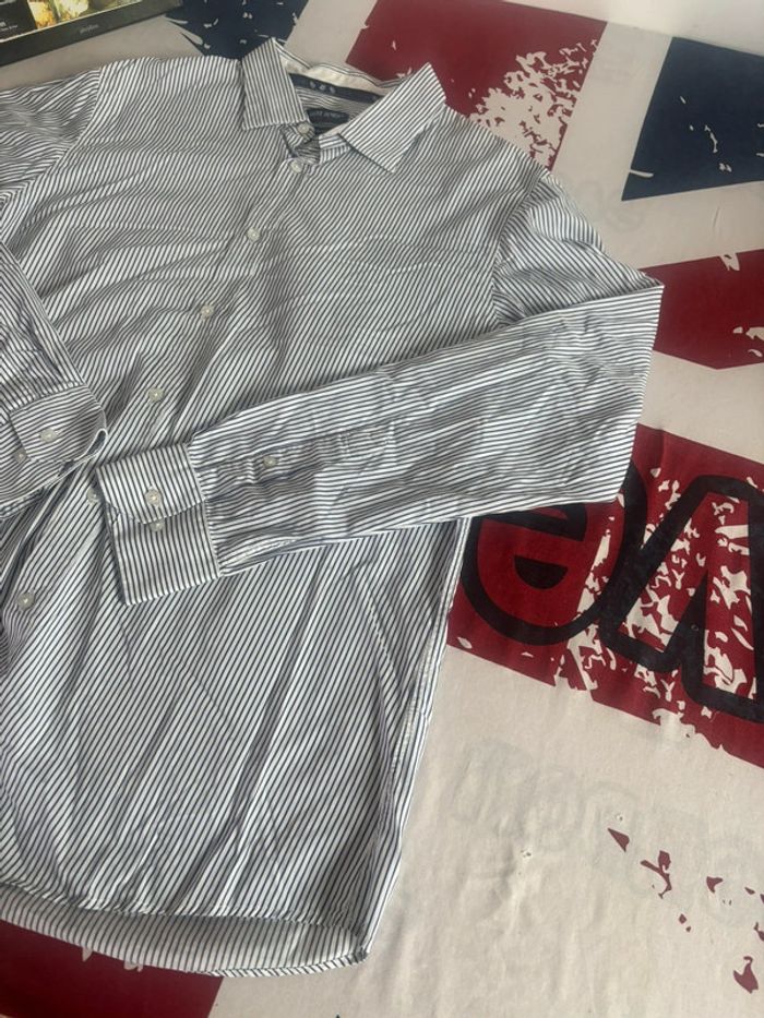 Chemise Saint James taille Xl à rayures blanche et bleu - photo numéro 5