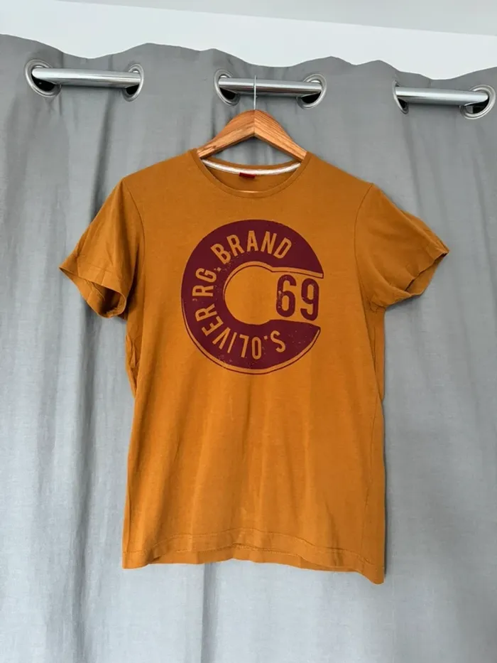T-shirt Homme Jaune Moutarde - photo numéro 3