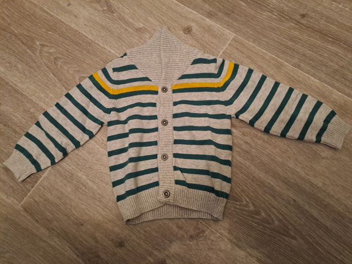 Gilet col châle 12M grain de blé - TBE comme neuf