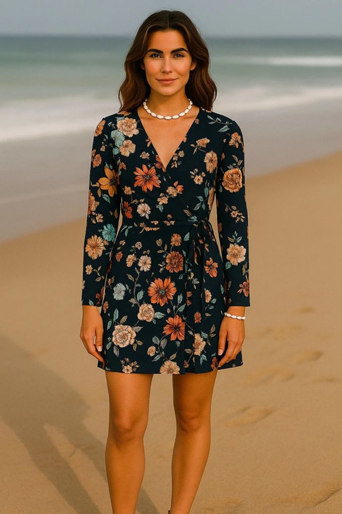 Robe portefeuille à fleurs Goldie - photo numéro 2