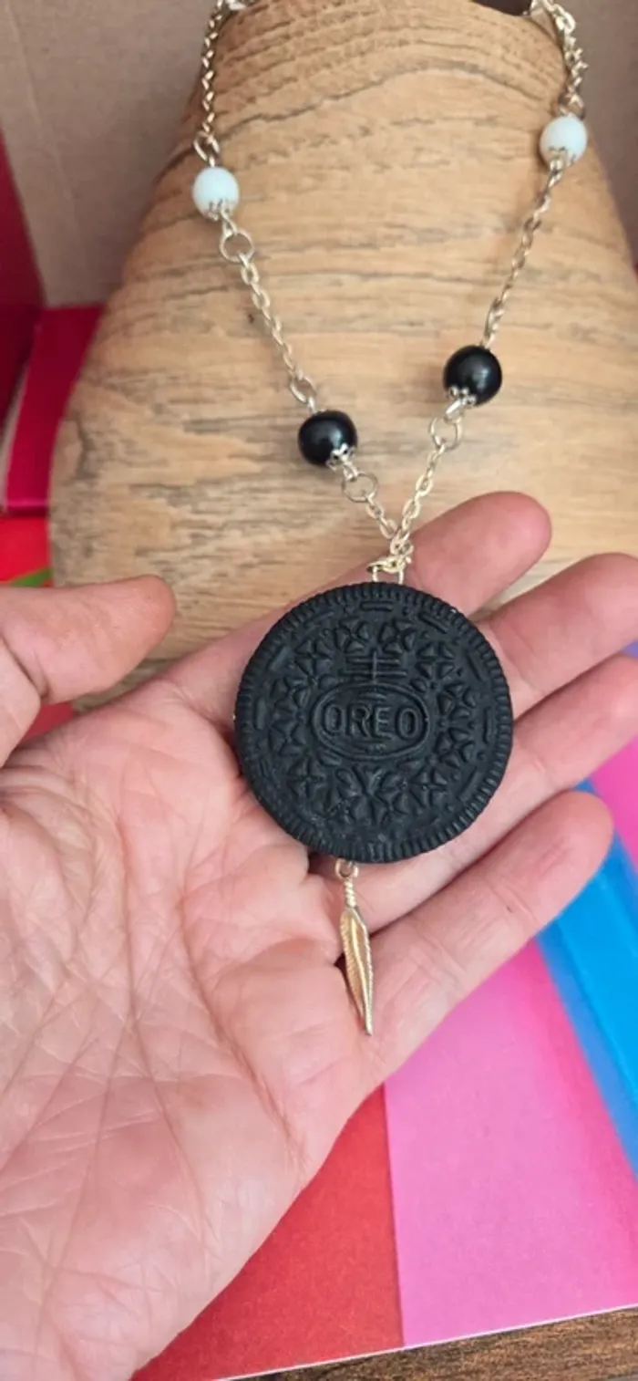 Collier sautoir Oreo Fimo - photo numéro 3