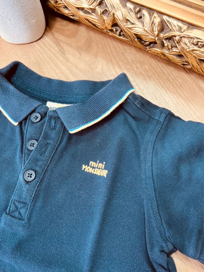 Taille 2 ans ensemble 2p été garçon TAO bleu marine et jaune * mini monsieur * 💙 - photo numéro 3