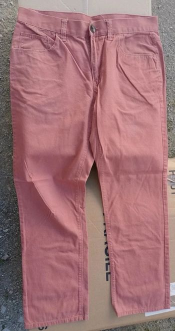 Pantalon en toile couleur rouille taille 42