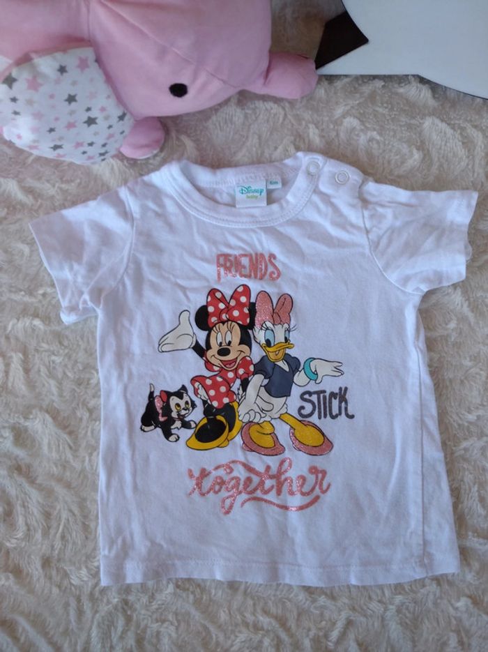 Ensemble été (tee shirt+short) Fille 6 mois Minnie Daisy Disney Baby 100% coton - photo numéro 3