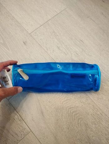 Trousse fourre tout exacompta neuve bleu transparent