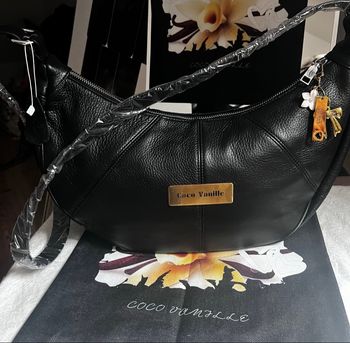 Sac créatrice Coco Vanille en cuir noir 👜