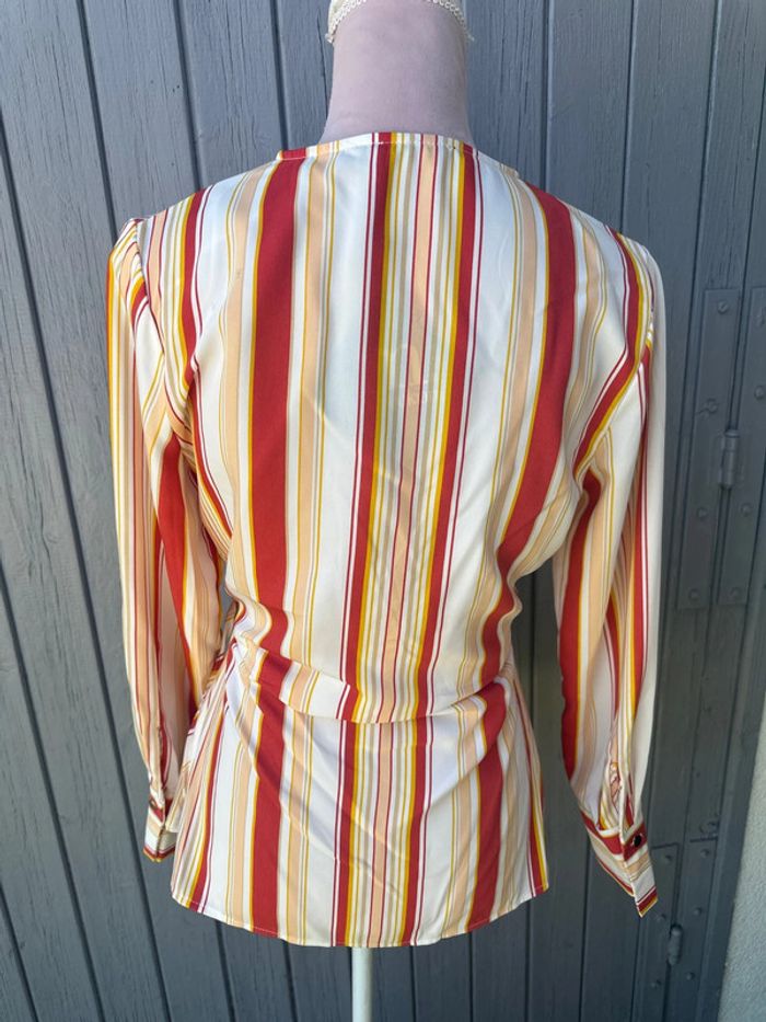 Blouse légère été colorée rayée cache cœur - photo numéro 3