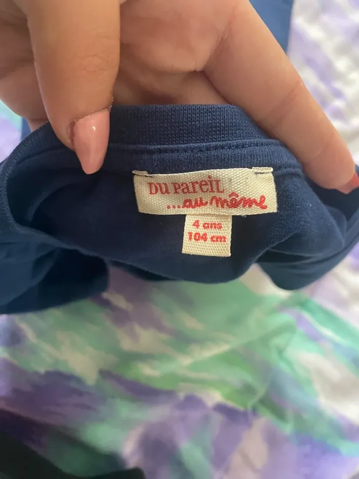 T-shirt manches courtes bleu foncé simple 4 ans> 104cm Du Pareil au même - photo numéro 3