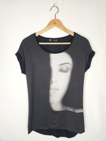 T-shirt Bodyflirt Noir Motif Visage Femme - Taille XS