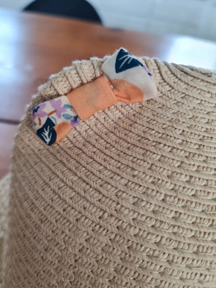 Chapeau de Paille bébé fille T1 40cm - photo numéro 5