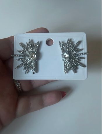 Boucles d’oreilles brillantes NEUVES pour femme couleur argenté