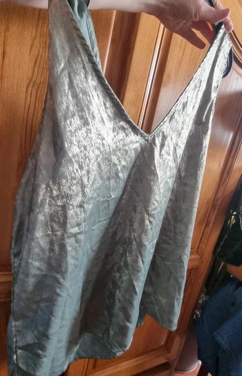 Débardeur vert brillant col v avant arrière 3xl