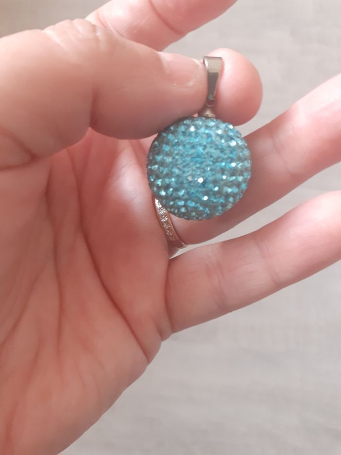 Pendentif strass bleu - photo numéro 2