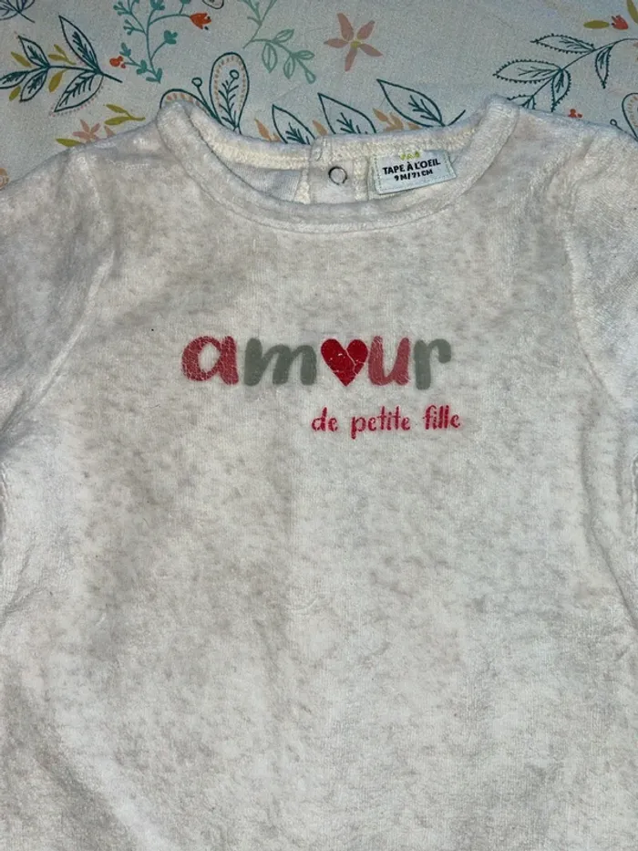 pyjama crème « amour de petite fille » - photo numéro 2