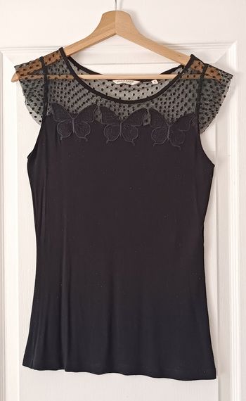 Top Empiècement Noir NafNaf Femme