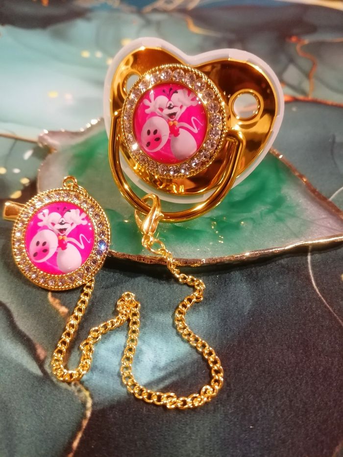 Tétine strass avec attache Diddl - photo numéro 2