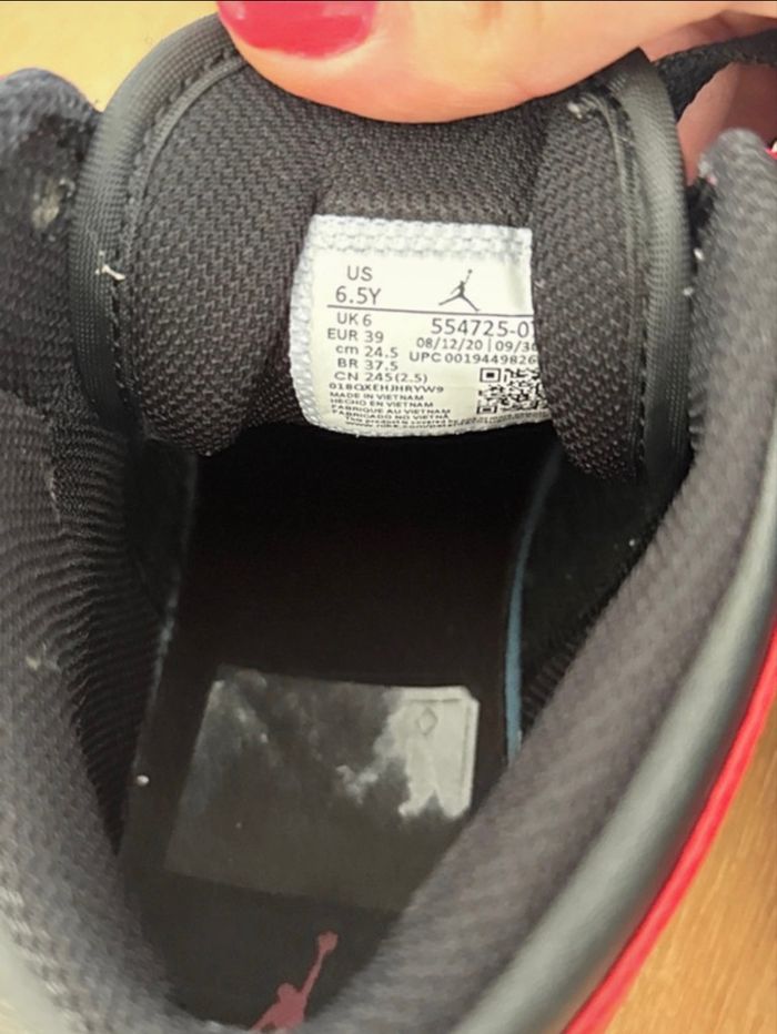 Jordan one mid black and red T39 - photo numéro 6