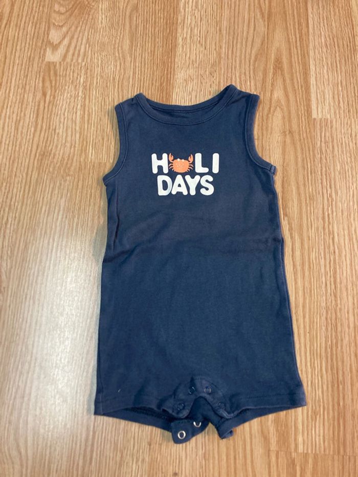 Combishort Kiabi 12 mois bleu marine