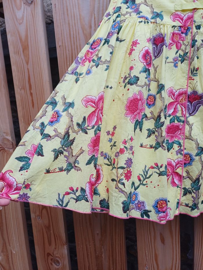 Jolie jupe jaune fleurie en coton Essentiel Antwerp taille 38 - photo numéro 4