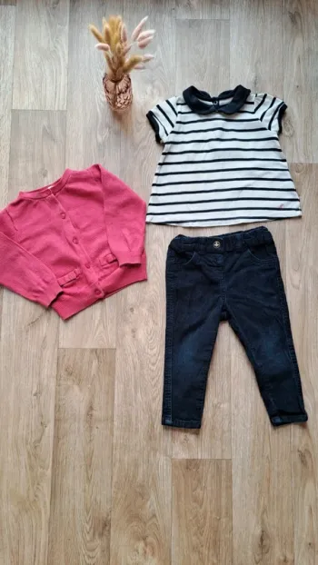 🌟 Tenue Complète Bébé Fille – 18 Mois – Petit Bateau, Jacadi & Kiabi 🌟