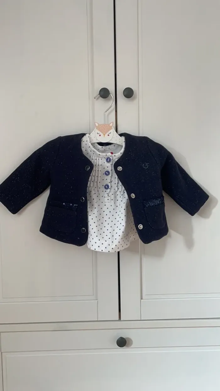 Ensemble Gilet Gymp et blouse Tissaia 3 mois