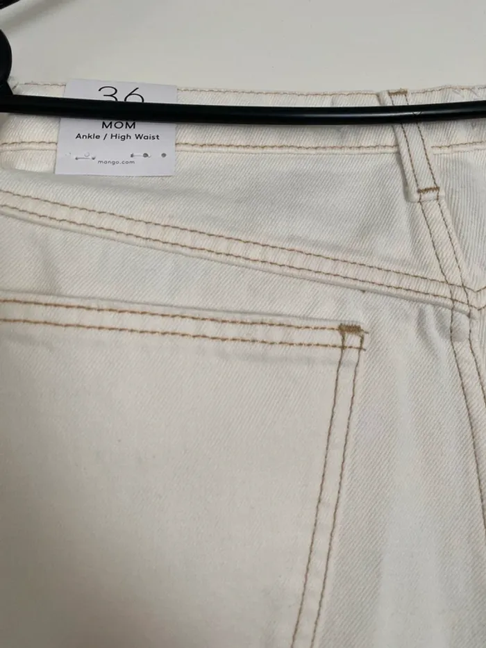 Jean mom blanc crème Mango taille 36 neuf - photo numéro 4