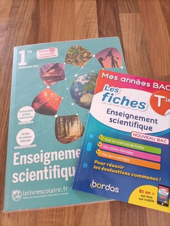 Livre enseignement scientifique première + fiches techniques