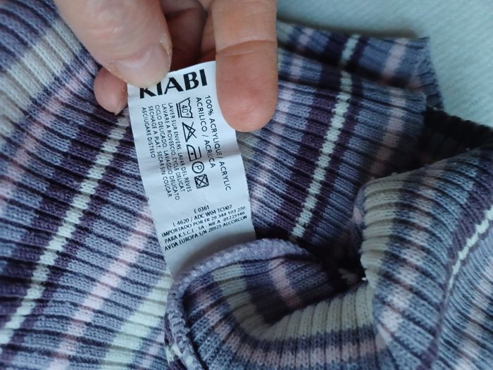 Pull col roulé fille Kiabi rayé violet et blanc 10 ans - photo numéro 8