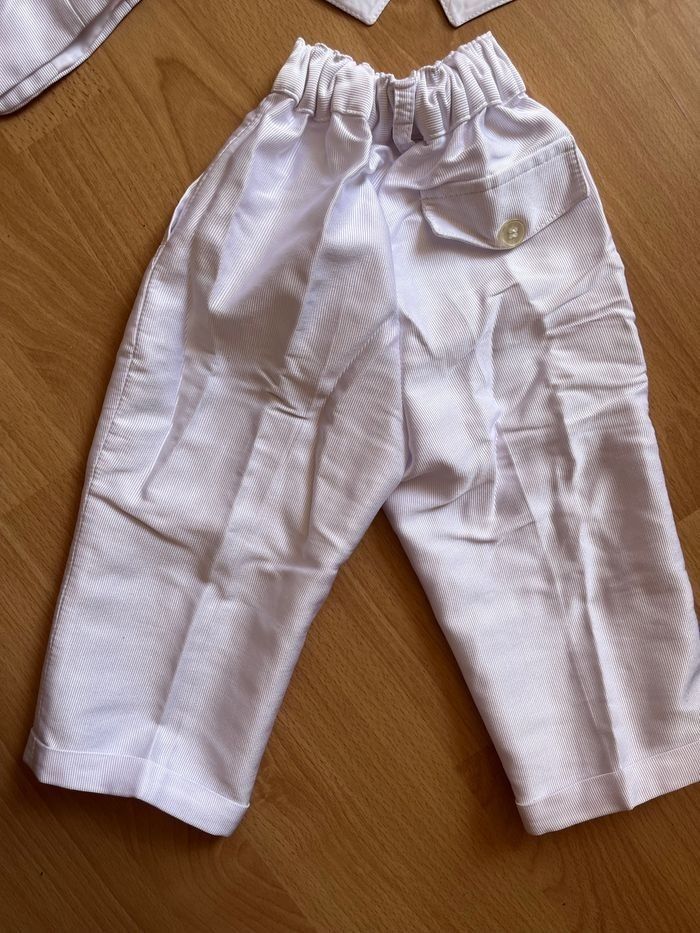 Bel ensemble/costume blanc cérémonie baptême T. 18 mois garçon TBE - photo numéro 8