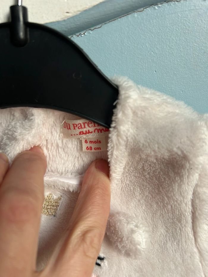 Robe blanche fleurs noires, dpam , 6 mois - photo numéro 6