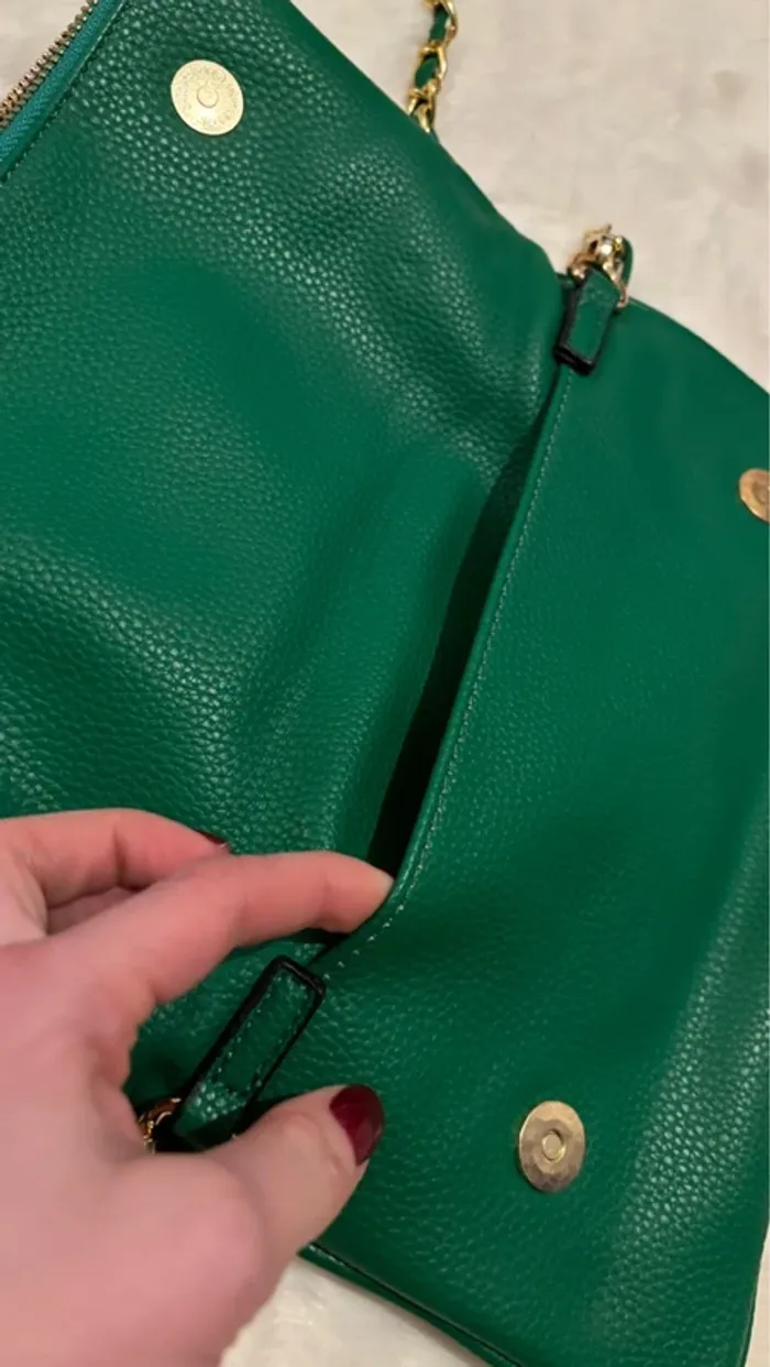 Sac bandoulière vert et doré - photo numéro 5