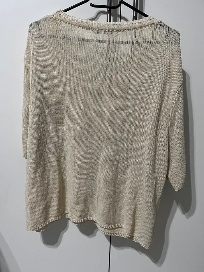 Pull en maille Lauren Vidal doré - photo numéro 3