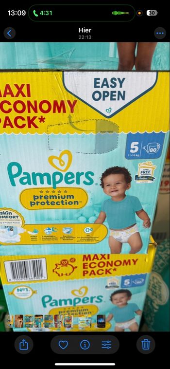 160 couches Pampers premium protection 