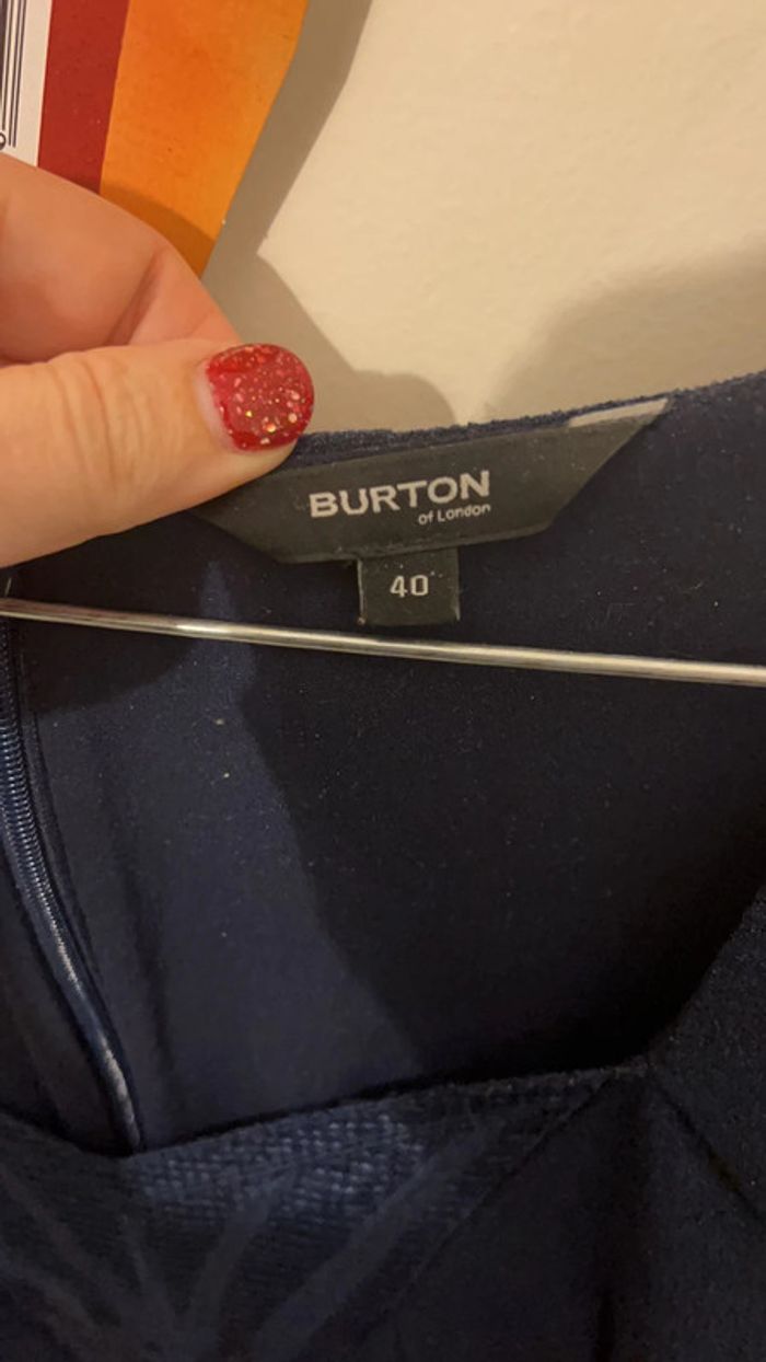 Robe bleue marine burton dentelle 40 - photo numéro 3