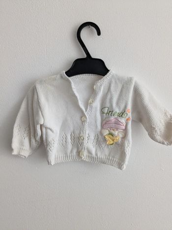 Veste blanche ourson friends 3 mois