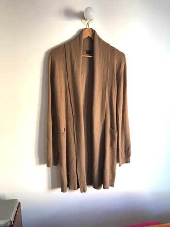 Cardigan long marron 123 en viscose et angora taille 36/38