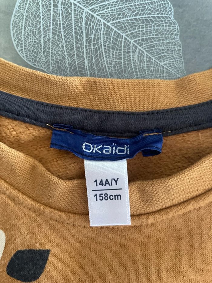 Sweat jaune moutarde Okaidi 14 ans et 1 Sweat offert - photo numéro 3
