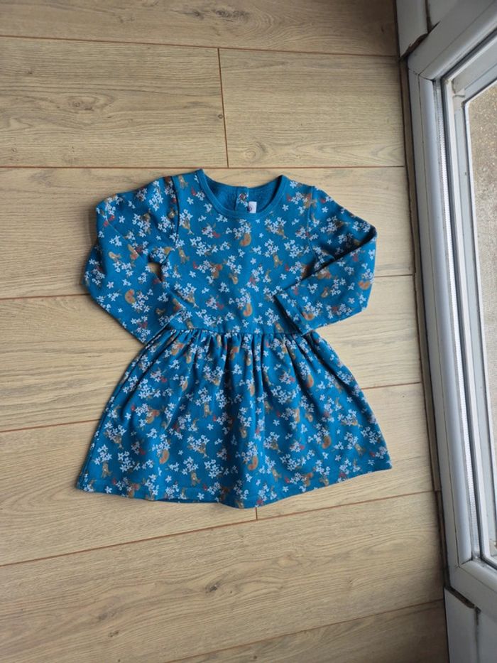 Robe Petit Bateau ML bleu 5 ans
