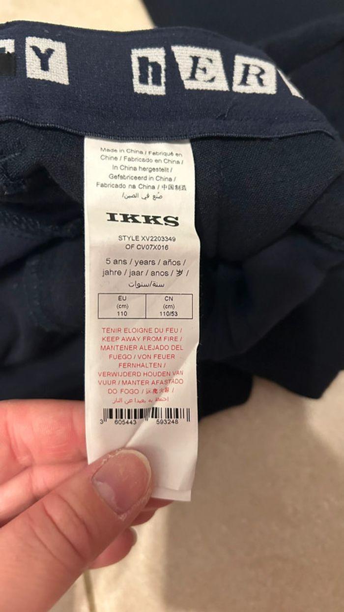 Pantalon forme chino navy en maille garçon IKKS 5 ans - photo numéro 10